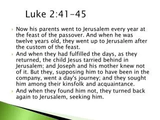 Luke 2:41-45