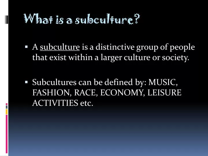 what is a subculture