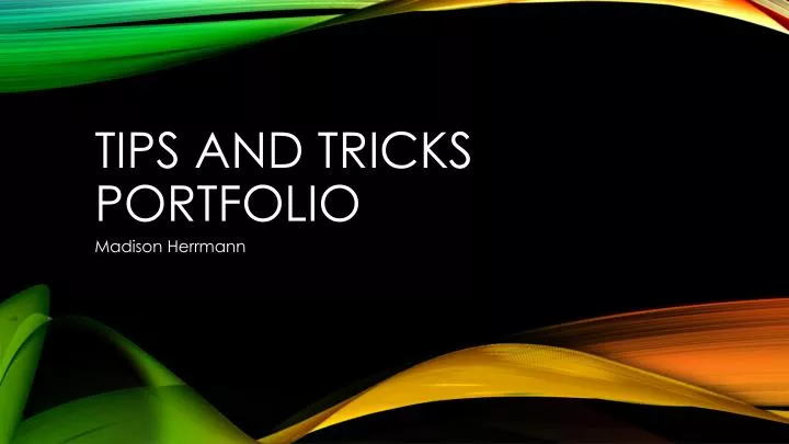 tips and tricks portfolio