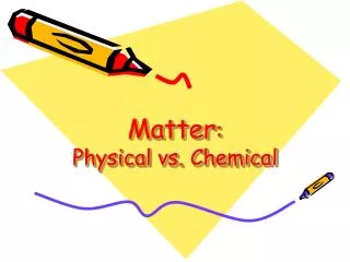 Matter : Physical vs. Chemical