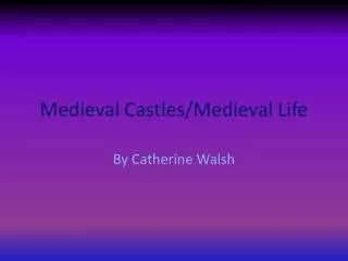 Medieval Castles/Medieval Life
