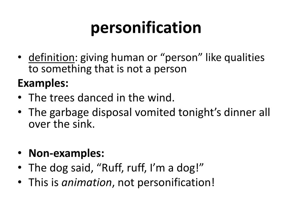 Personification Examples Slideshow PPT - personification PowerPoint Presentation, free download - ID:2499612