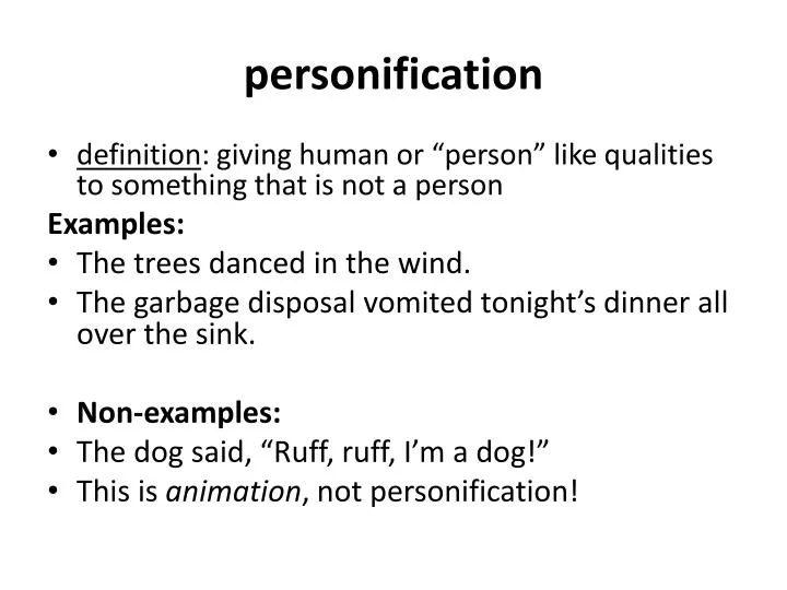 personification definition and examples