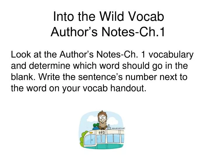 into the wild vocab author s notes ch 1