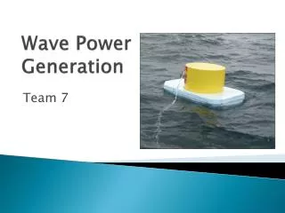 wave power generation