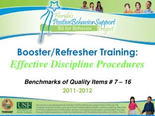 Booster/Refresher Training: Effective Discipline Procedures