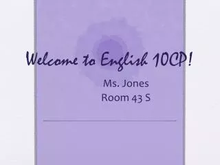 Welcome to English 10CP!