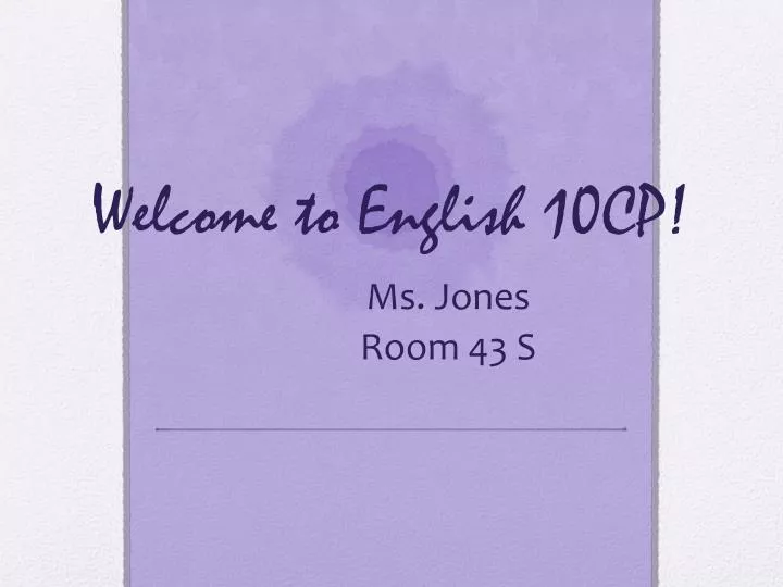 welcome to english 10cp