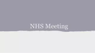 NHS Meeting