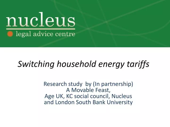 switching household energy tariffs