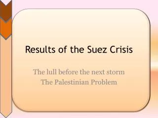 Results of the Suez Crisis