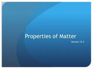 properties of matter