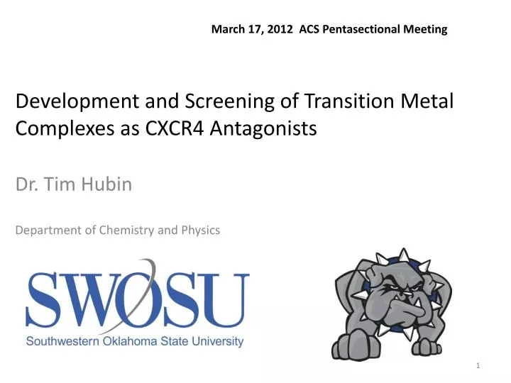 development and screening of transition metal complexes as cxcr4 antagonists