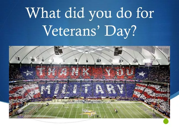 what did you do for veterans day