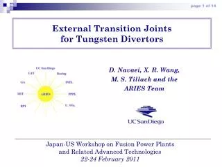 External Transition Joints for Tungsten Divertors