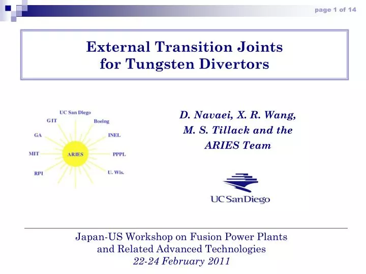 external transition joints for tungsten divertors