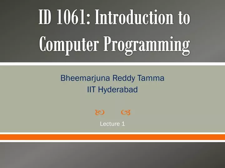 id 1061 introduction to computer programming