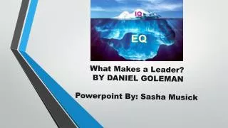 What Makes a Leader? BY DANIEL GOLEMAN Powerpoint By: Sasha Musick