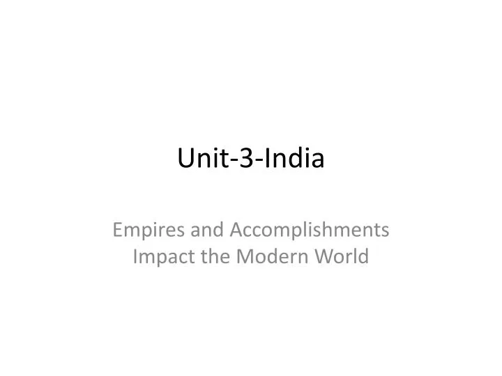 unit 3 india
