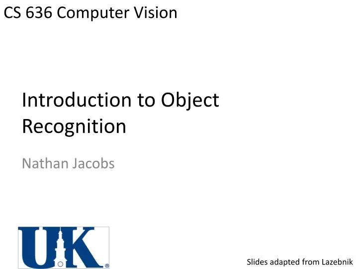 introduction to object recognition