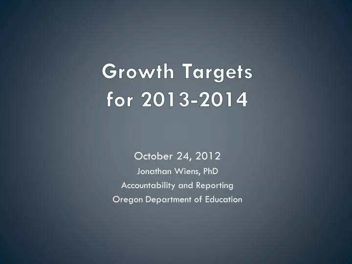 growth targets for 2013 2014