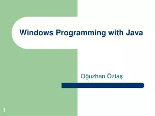 Windows Programming with Java