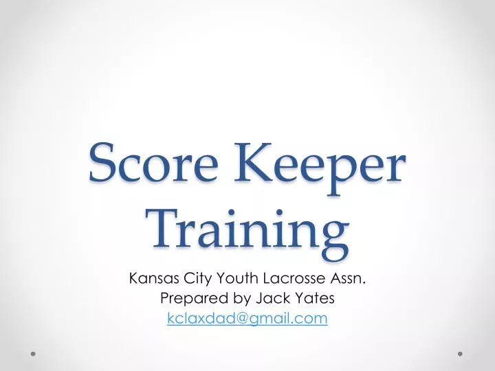 score keeper training