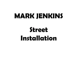 MARK JENKINS Street Installation