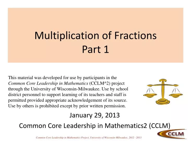 multiplication of fractions part 1
