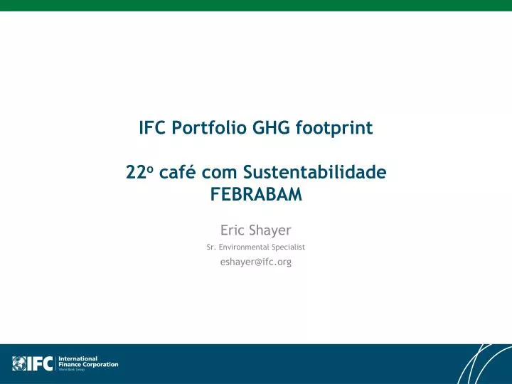 ifc portfolio ghg footprint 22 o caf com sustentabilidade febrabam