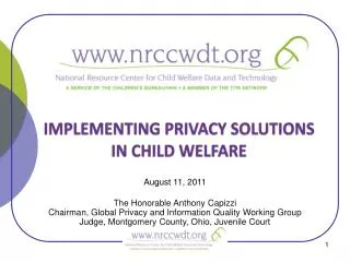 IMPLEMENTING PRIVACY SOLUTIONS IN CHILD WELFARE