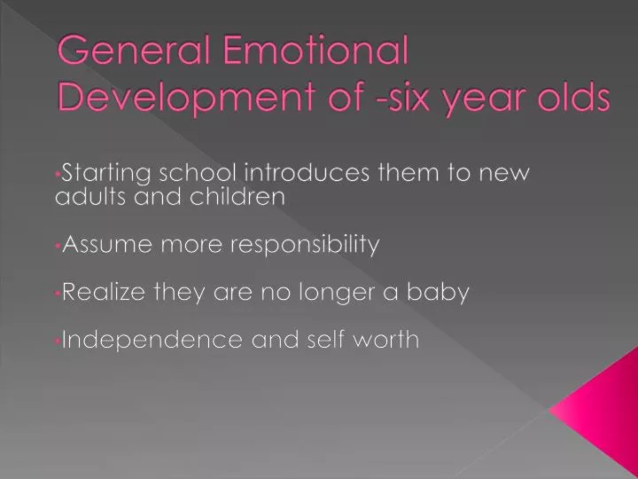 general emotional development of six year olds