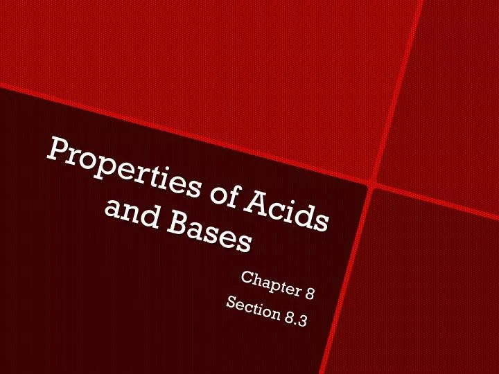 properties of acids and bases