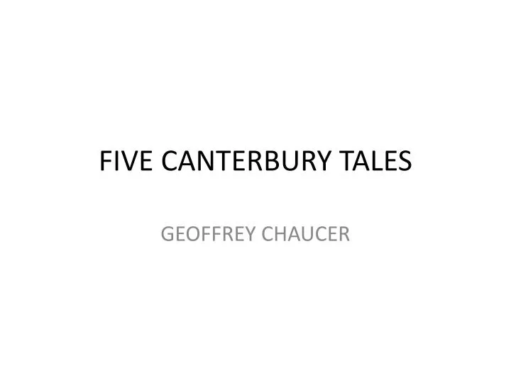five canterbury tales