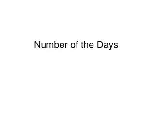 Number of the Days