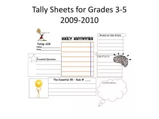 Tally Sheets for Grades 3-5 2009-2010