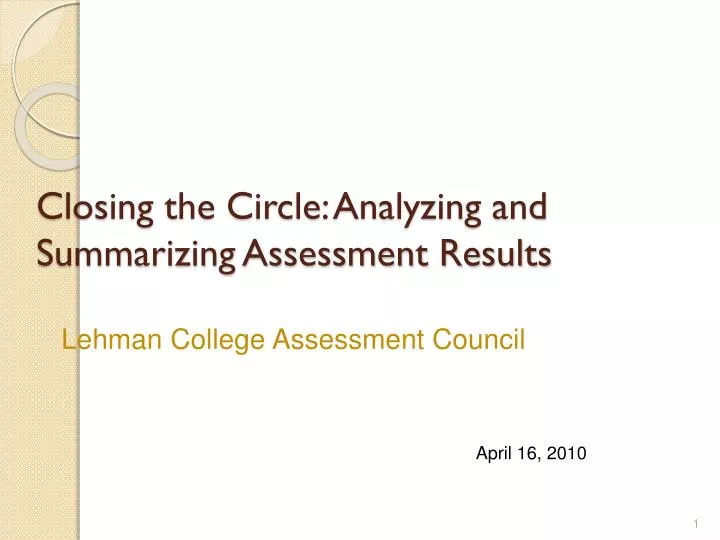 closing the circle analyzing and summarizing assessment results