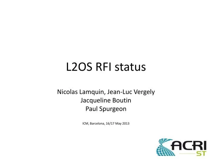 l2os rfi status