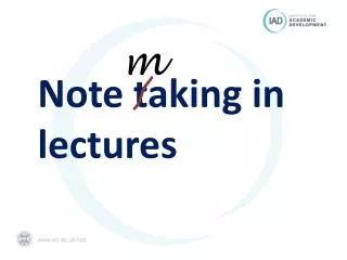Note taking in lectures