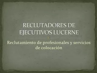 reclutadores de ejecutivos lucerne