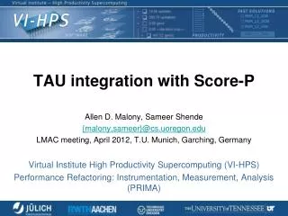 TAU integration with Score-P