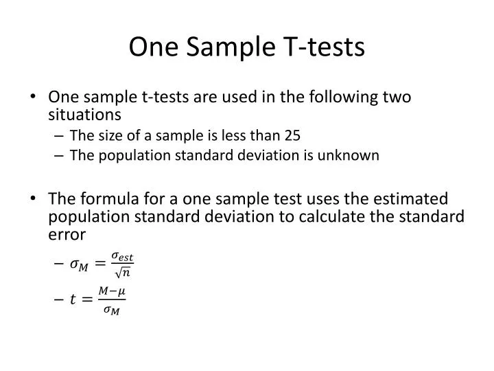 one sample t tests