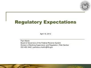 Regulatory Expectations