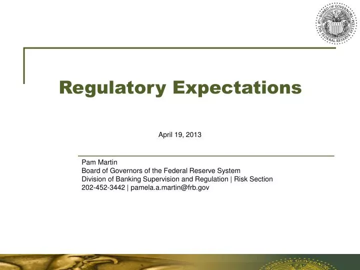 regulatory expectations