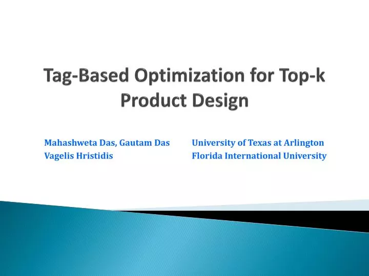 tag based optimization for top k product design