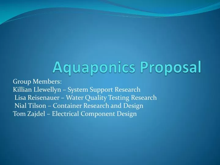 aquaponics proposal