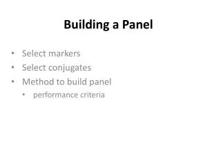 Building a Panel