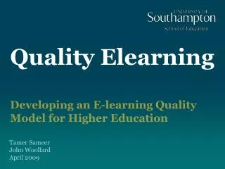 Quality Elearning