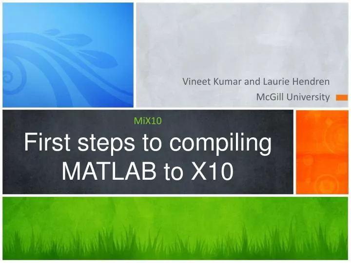 mix10 first steps to compiling matlab to x10