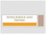 Intelligence and testing - slide 1